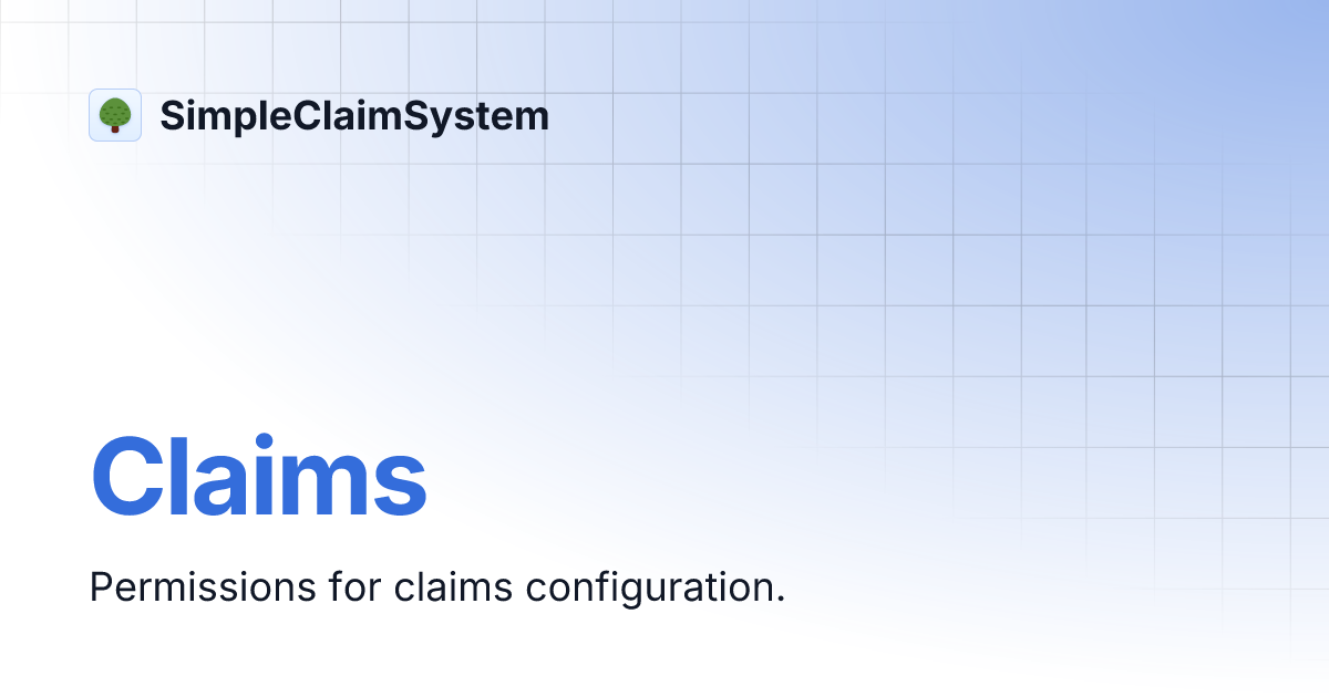 Claims | SimpleClaimSystem